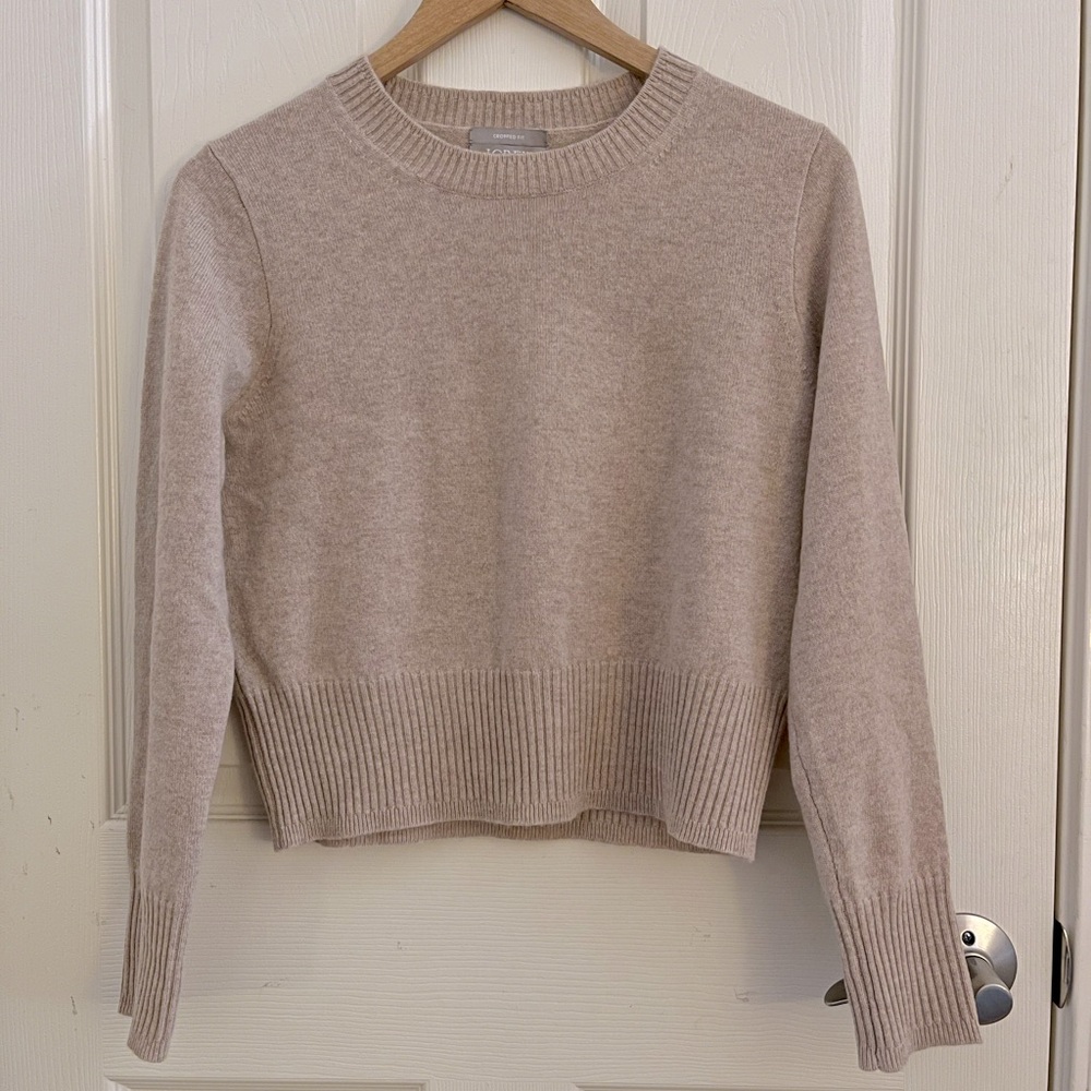 J.Crew Cashmere shrunken crewneck sweater beige